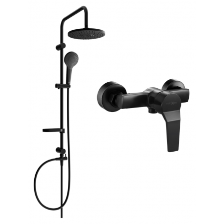Ensemble de douche apparent Mexen Erik avec pomme de douche et mitigeur Caro, noir - 746640205-70