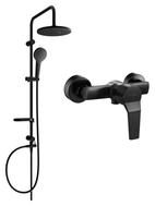 Mexen Caro Erik ensemble de douche mural avec pommeau de douche et mitigeur, noir - 746640205-70