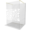 Mexen Kioto paroi de douche autoportante 130 x 200 cm, motif blanc 8 mm, doré brossé - 800-130-002-55-85