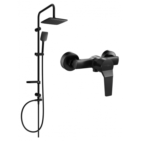 Mexen Sven ensemble de douche en saillie avec tête de pluie et robinet de douche Caro, noir - 746640262-70