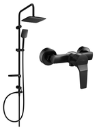 Mexen Caro Sven ensemble de douche apparent avec pomme de douche et mitigeur de douche, noir - 746640262-70