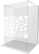 Mexen Kioto paroi de douche autoportante 120 x 200 cm, motif blanc 8 mm, nickel brossé - 800-120-002-97-85