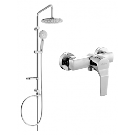 Ensemble de douche apparent Mexen Carl avec pomme de douche et mitigeur Caro, chromé - 746640240-00