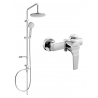 Ensemble de douche apparent Mexen Carl avec pomme de douche et mitigeur Caro, chromé - 746640240-00
