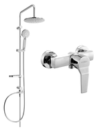 Mexen Carl ensemble de douche apparent avec tête de pluie et robinet de douche Caro, chrome - 746640240-00