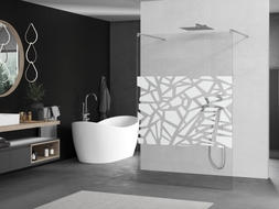 Mexen Kioto paroi de douche autoportante 140 x 200 cm, motif blanc 8 mm, nickel brossé - 800-140-002-97-85