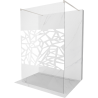 Mexen Kioto paroi de douche autonome 140 x 200 cm, motif blanc 8 mm, nickel brossé - 800-140-002-97-85