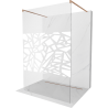 Mexen Kioto paroi de douche autoportante 100 x 200 cm, motif blanc 8 mm, cuivre brossé - 800-100-002-65-85