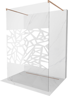 Mexen Kioto paroi de douche autonome 140 x 200 cm, motif blanc 8 mm, laiton brossé - 800-140-002-65-85