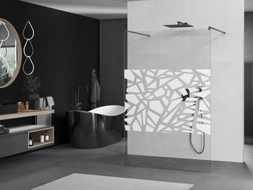 Mexen Kioto paroi de douche autoportante 120 x 200 cm, motif blanc 8 mm, gris canon brossé - 800-120-002-66-85