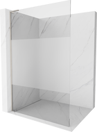 Mexen Kioto L paroi de douche Walk-in 100 x 200 cm, transparent/sablé, nickel brossé - 800-100-103-97-35