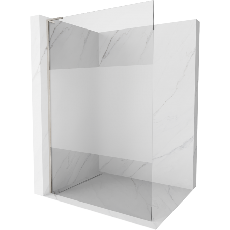 Mexen Kioto L paroi de douche Walk-in 110 x 200 cm, transparent/opaque, nickel brossé - 800-110-103-97-35