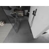 Mexen Kioto paroi de douche autoportante 110 x 200 cm, motif blanc 8 mm, gun gray brossé - 800-110-002-66-97