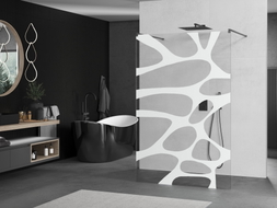 Mexen Kioto paroi de douche autoportante 130 x 200 cm, vague blanche 8 mm, gris canon brossé - 800-130-002-66-97