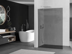 Mexen Kioto L paroi de douche Walk-in 70 x 200 cm, graphite, chrome - 800-070-103-01-40