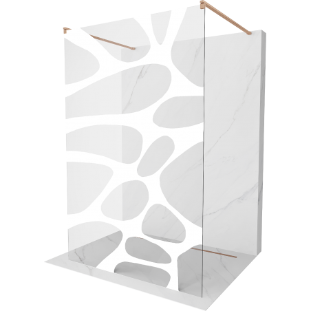Mexen Kioto Paroi de douche autoportante 100 x 200 cm, motif blanc 8 mm, laiton brossé - 800-100-002-65-97
