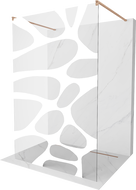 Mexen Kioto Paroi de douche autoportante 100 x 200 cm, motif blanc 8 mm, laiton brossé - 800-100-002-65-97