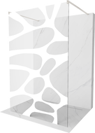 Mexen Kioto mur en verre de douche freestanding 110 x 200 cm, motif blanc 8 mm, nickel brossé - 800-110-002-97-97