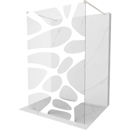 Mexen Kioto paroi de douche autoportante 140 x 200 cm, motif blanc 8 mm, nickel brossé - 800-140-002-97-97