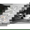 Mexen Kioto paroi de douche autoportante 140 x 200 cm, motif blanc 8 mm, nickel brossé - 800-140-002-97-97