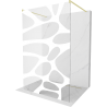 Mexen Kioto paroi de douche libre 140 x 200 cm, motif blanc 8 mm, doré brossé - 800-140-002-55-97