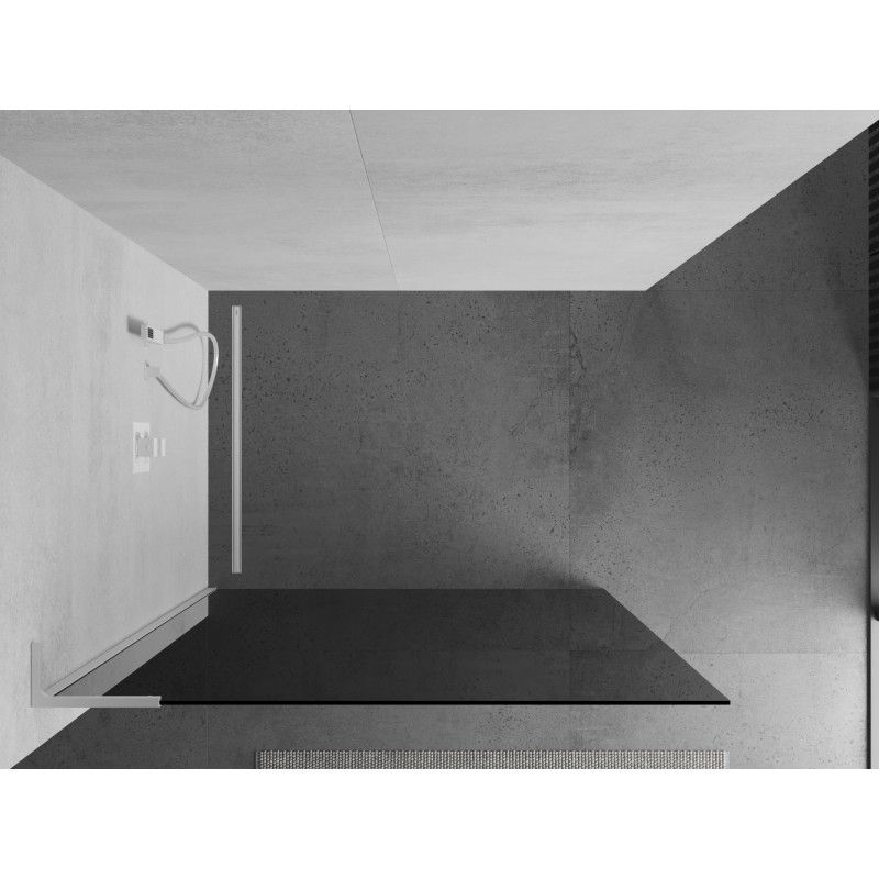 Mexen Kioto L paroi de douche Walk-in 120 x 200 cm, graphite, blanc - 800-120-103-20-40