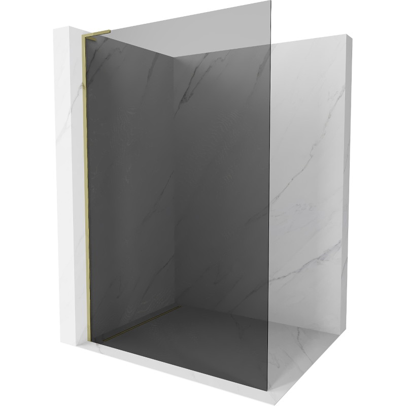 Mexen Kioto L paroi de douche Walk-in 110 x 200 cm, graphite, or - 800-110-103-50-40