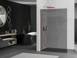 Mexen Kioto L paroi de douche Walk-in 70 x 200 cm, graphite, or rose - 800-070-103-60-40