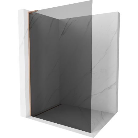 Mexen Kioto L paroi de douche Walk-in 100 x 200 cm, graphit, laiton brossé - 800-100-103-65-40