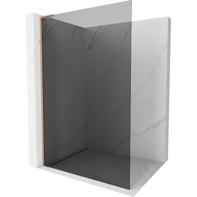 Mexen Kioto L paroi de douche Walk-in 120 x 200 cm, graphite, cuivre brossé - 800-120-103-65-40