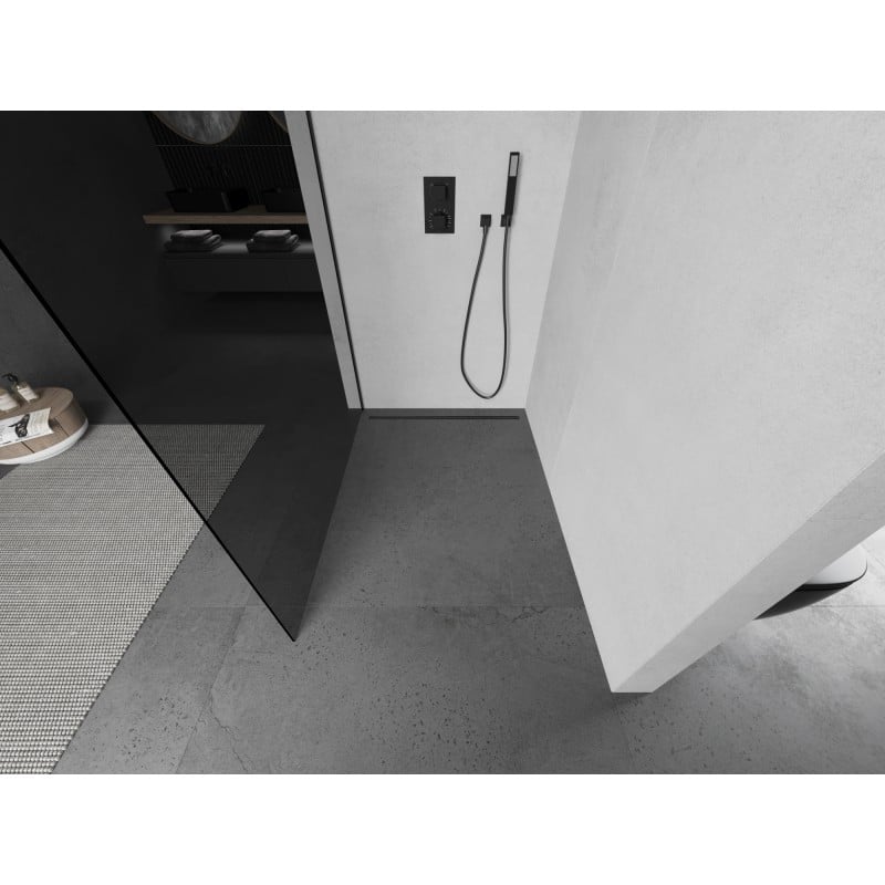 Mexen Kioto L paroi de douche Walk-in 70 x 200 cm, graphite, noir - 800-070-103-70-40