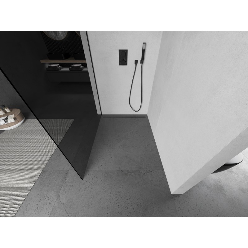 Mexen Kioto L paroi de douche Walk-in 110 x 200 cm, graphite, noir - 800-110-103-70-40