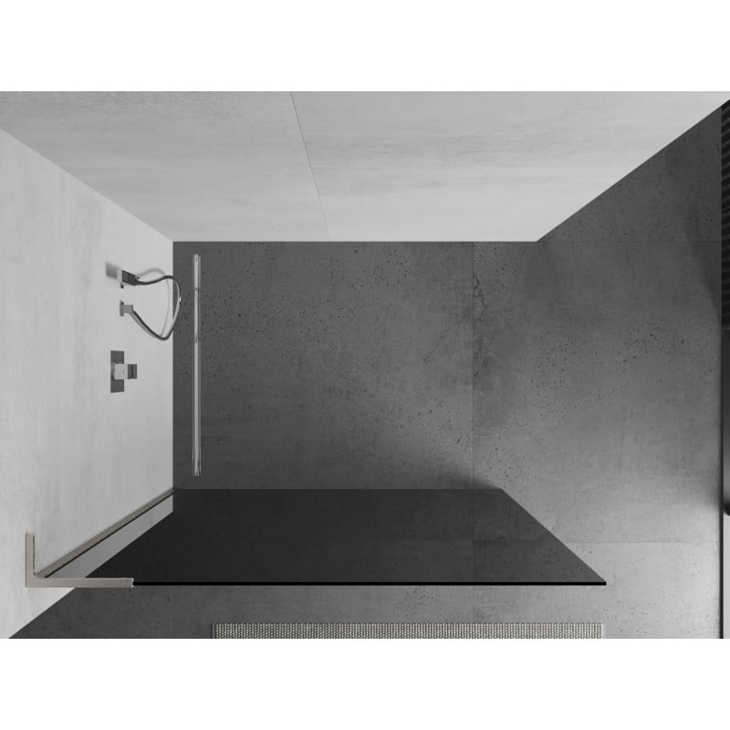 Mexen Kioto L paroi de douche Walk-in 80 x 200 cm, graphite, nickel brossé - 800-080-103-97-40