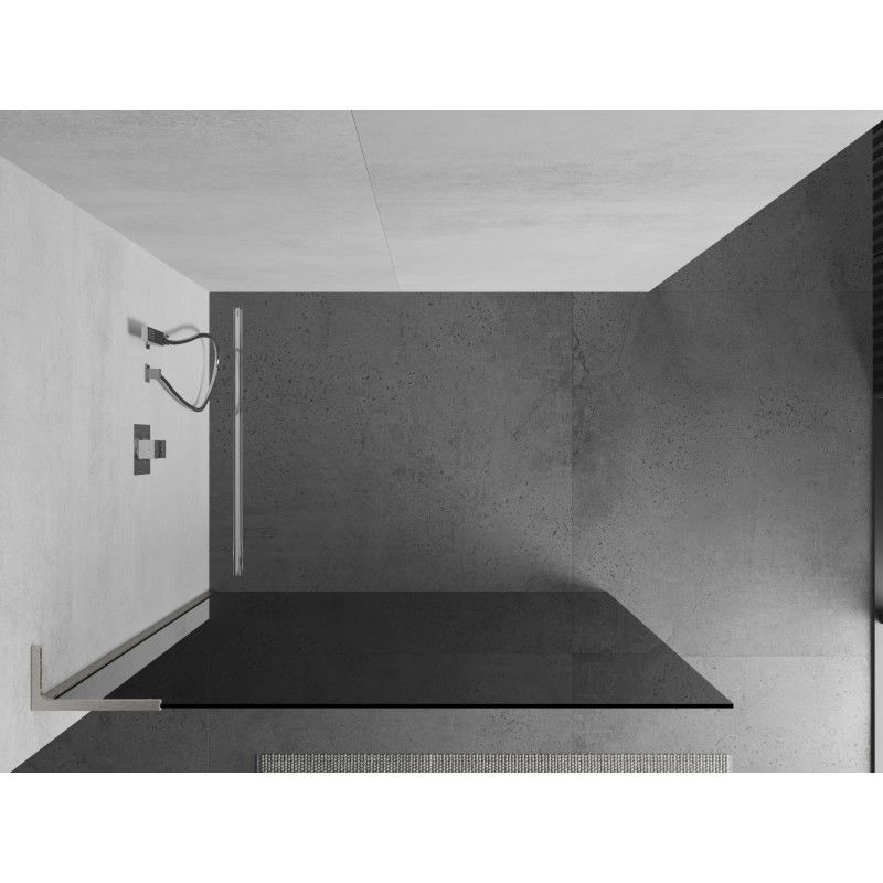 Mexen Kioto L paroi de douche Walk-in 120 x 200 cm, graphite, nickel brossé - 800-120-103-97-40