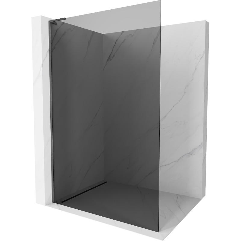 Mexen Kioto L paroi de douche Walk-in 100 x 200 cm, graphite, gris canon brossé - 800-100-103-66-40