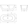 Mexen Roxy baignoire autoportante 170 x 80 cm, blanche, évacuation en or rose - 51201708000-60