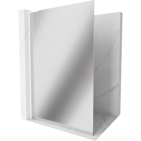 Mexen Kioto L paroi de douche Walk-in 100 x 200 cm, miroir, blanc - 800-100-103-20-50