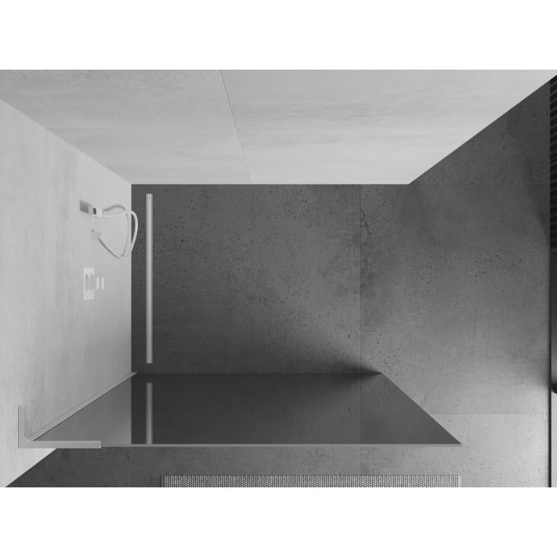 Mexen Kioto L paroi de douche Walk-in 110 x 200 cm, miroir, blanc - 800-110-103-20-50