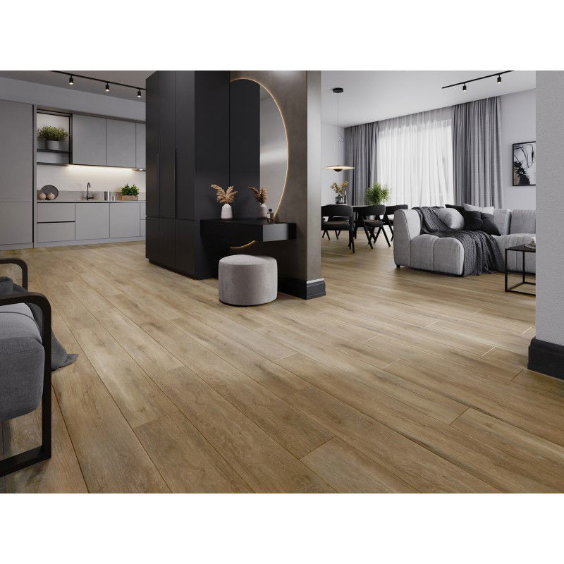 Mexen Long Creek panneaux vinyles 1240 x 182 mm SPC 6,5 mm, sous-couche IXPE 1,5 mm, 4 V-Joint, Chêne