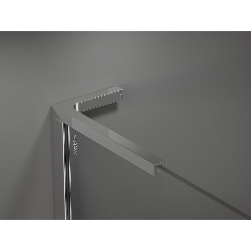 Mexen Kioto L paroi de douche Walk-in 100 x 200 cm, cadre noir, chrome - 800-100-103-01-70