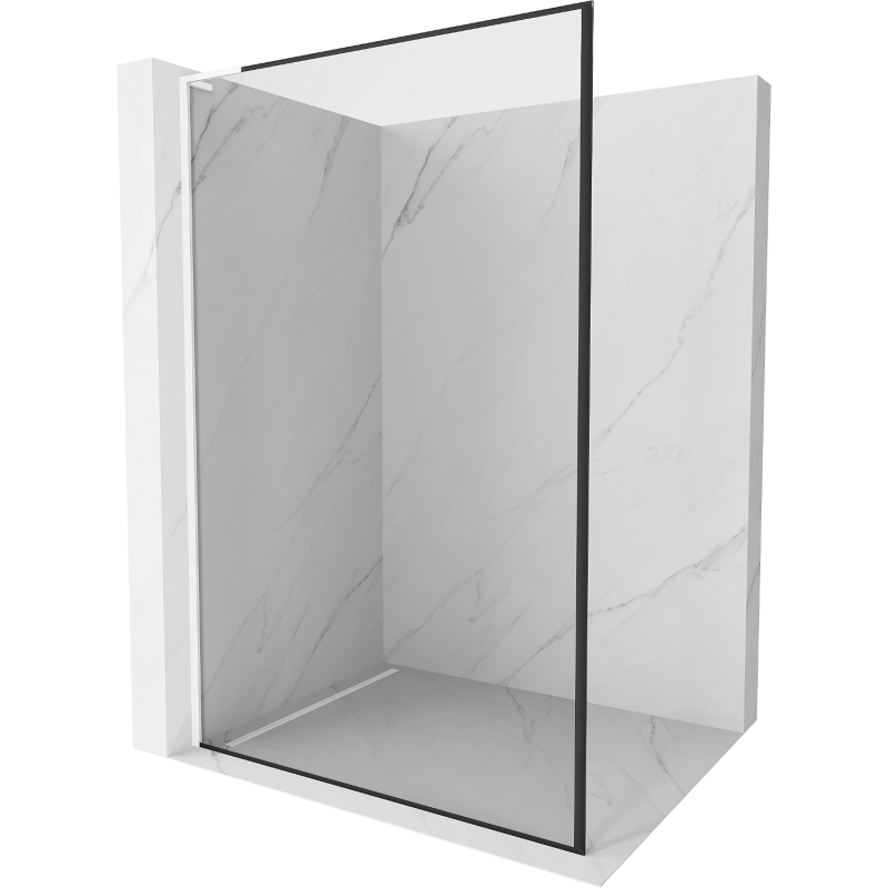 Mexen Kioto L paroi de douche Walk-in 120 x 200 cm, cadre noir, blanc - 800-120-103-20-70