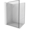 Mexen Kioto L paroi de douche Walk-in 120 x 200 cm, cadre noir, blanc - 800-120-103-20-70