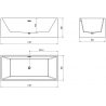 Mexen Vigo baignoire autoportante 178,5 x 80 cm, blanc/noir, trop-plein blanc - 51251788075-20