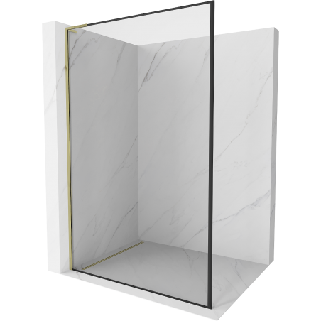Mexen Kioto L paroi de douche Walk-in 70 x 200 cm, motif noir, doré - 800-070-103-50-70