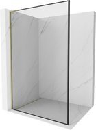 Mexen Kioto L paroi de douche Walk-in 100 x 200 cm, cadre noir, or - 800-100-103-50-70