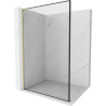 Mexen Kioto L paroi de douche Walk-in 70 x 200 cm, motif noir, finition or brossé - 800-070-103-55-70