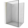 Mexen Kioto L paroi de douche Walk-in 90 x 200 cm, cadre noir, or brossé - 800-090-103-55-70