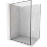 Mexen Kioto L paroi de douche Walk-in 100 x 200 cm, motif noir, laiton brossé - 800-100-103-65-70