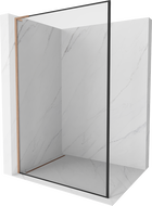 Mexen Kioto L paroi de douche Walk-in 60 x 200 cm, cadre noir, cuivre brossé - 800-060-103-65-70