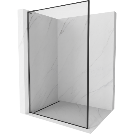 Mexen Kioto L paroi de douche Walk-in 70 x 200 cm, motif noir, gun gray brossé - 800-070-103-66-70